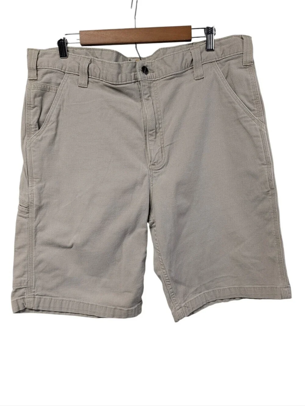 Carhartt Men's Relaxed Fit Khaki Cargo Shorts Size 38 Beige Work Utility